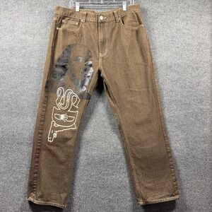 PJ Mark Jeans Mens 40x43 Vintage Y2K Benjamin Franklin Graphic S Denim